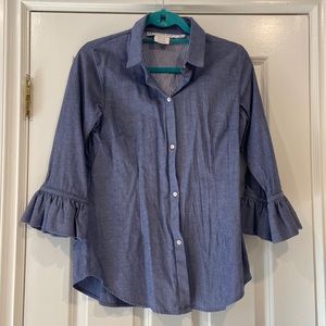 Gretchen Scott Ruffled button down shirt